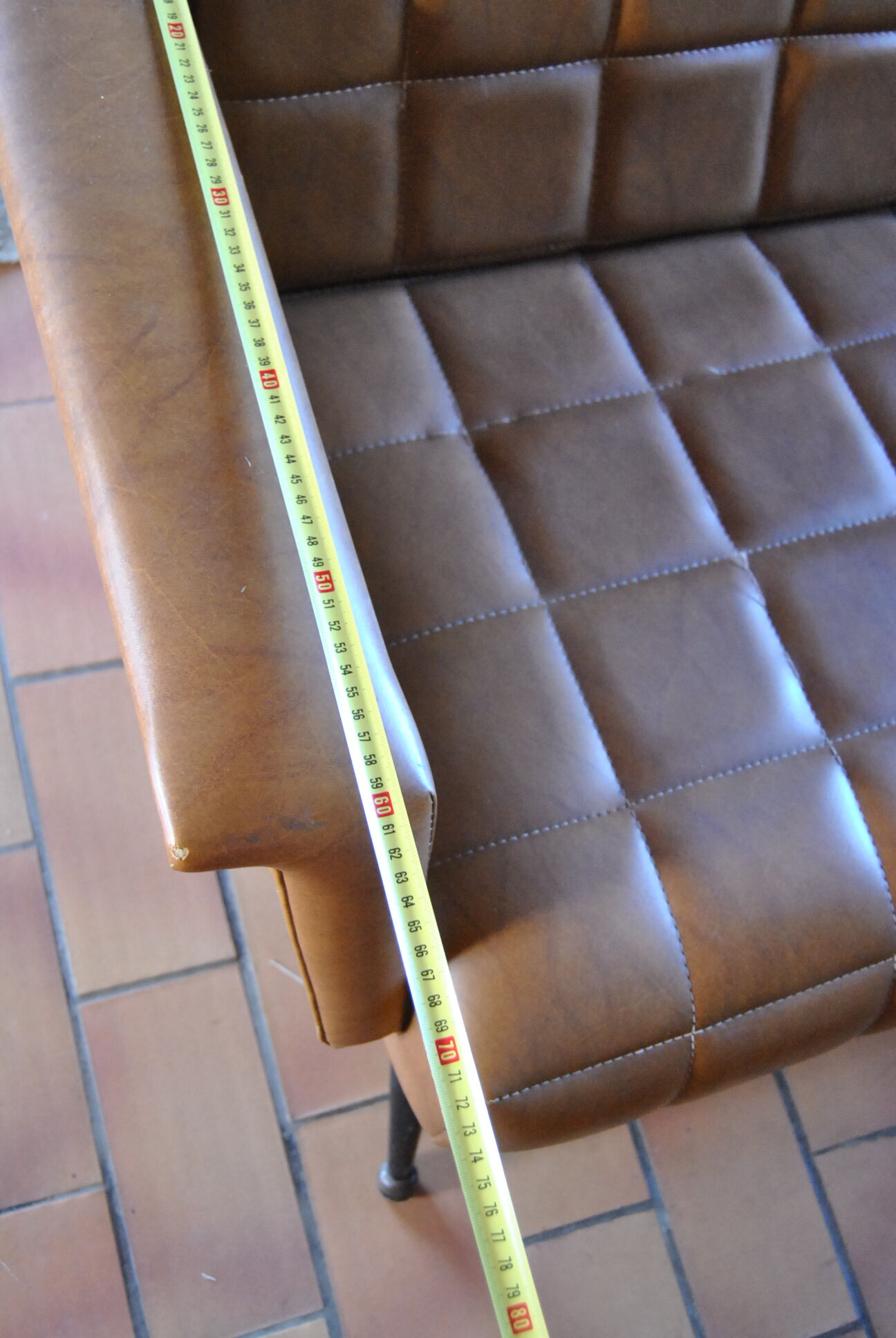 Sofa bench skai camel 50s