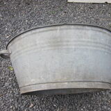 Zinc oval basin