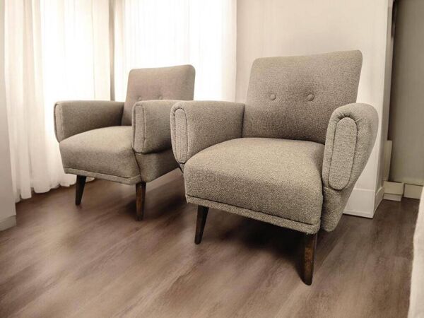 ensemble de 2 fauteuils vintage / fauteuils individuels / petits fauteuils