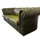 Antique green leather Chesterfield / sofa / couch