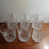 6 old cut crystal whisky glasses