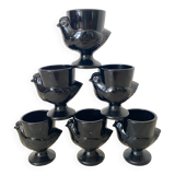 Coquetiers hen in black opaline