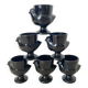 Coquetiers hen in black opaline