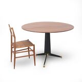 Vintage table with a round top and central base, 1950s.