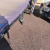 3-seater sofa + 2 vintage armchairs in multicoloured fabric retro design