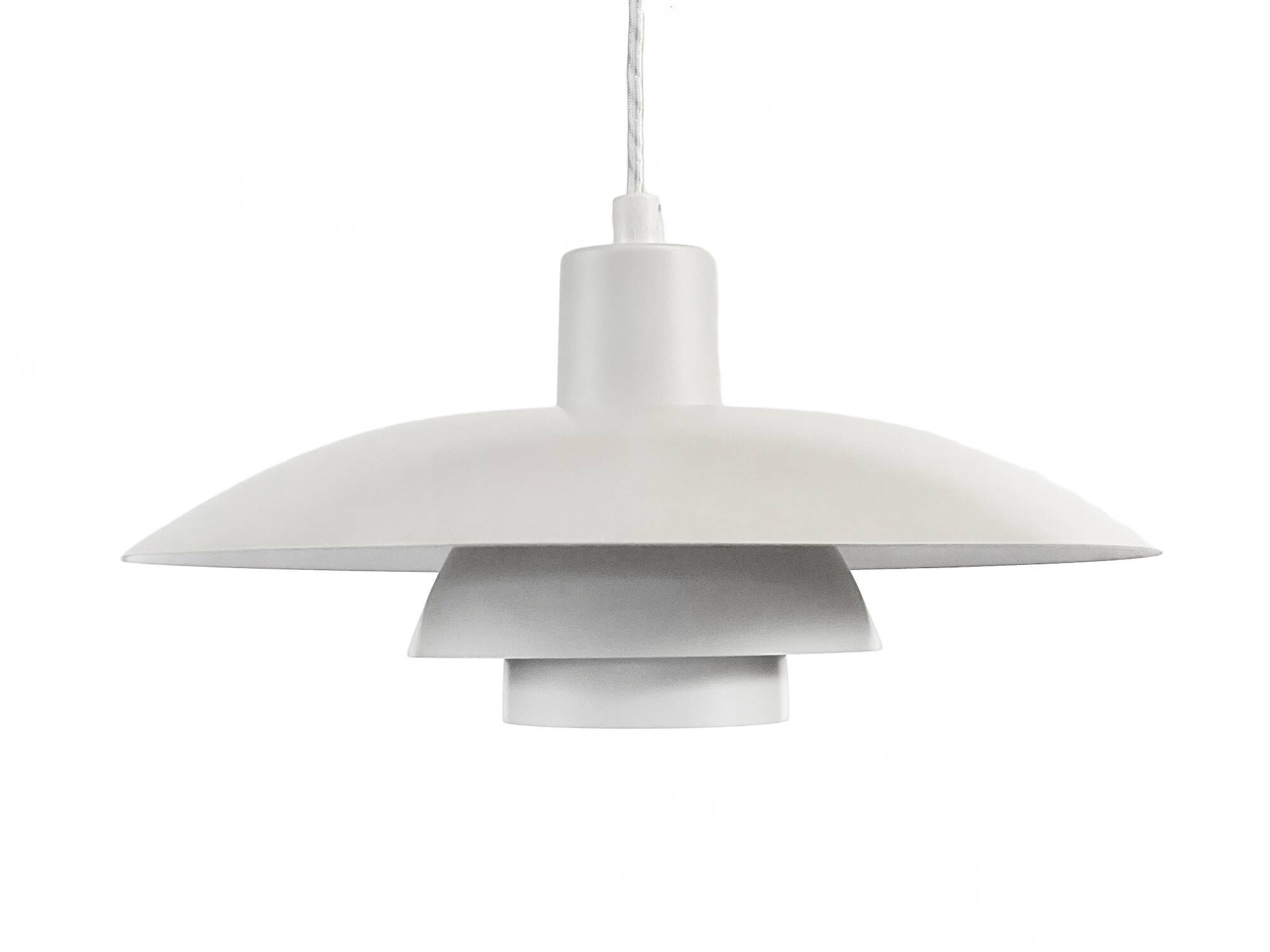 White pendant light PH 4/3 by Poul Henningsen for Louis Poulsen. Denmark 1980s