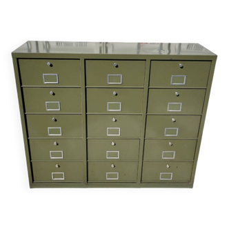 Industrial workshop furniture with 15 flaps Khaki