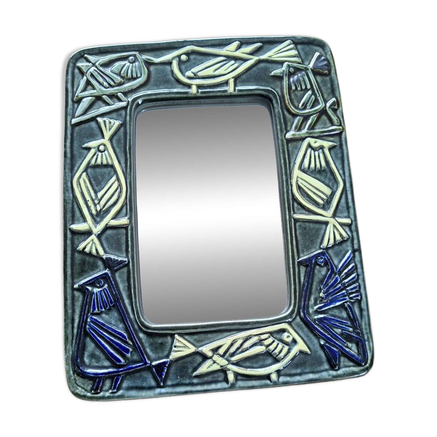 Harlequin Series Mirror in Ceramic by Lisa Larson / Gustavsberg (2)