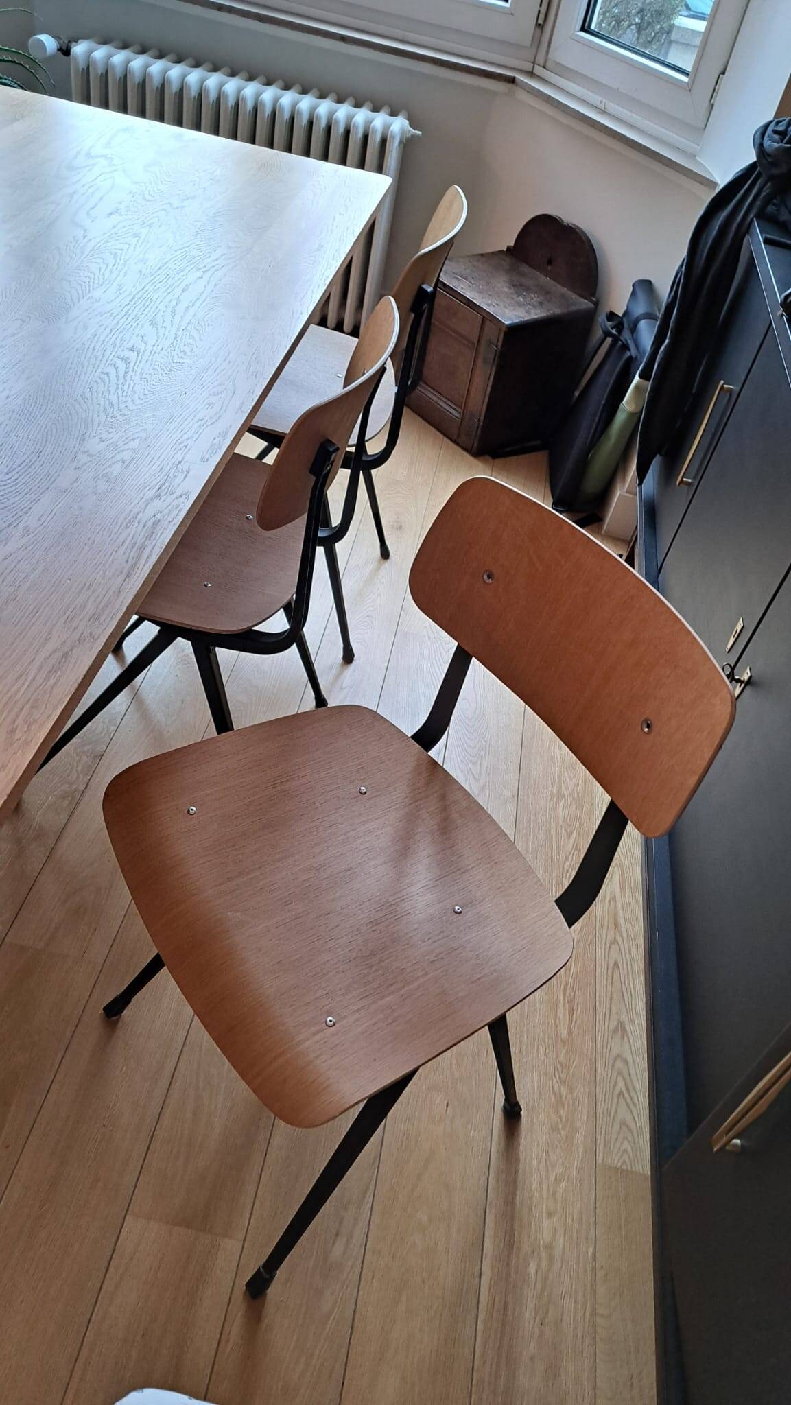 Hay - Pyramid table and bench + 3 Result chairs