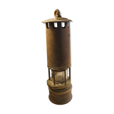 Old miner's lamp with baccarat glass