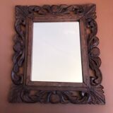Old mirror carved wooden frame
