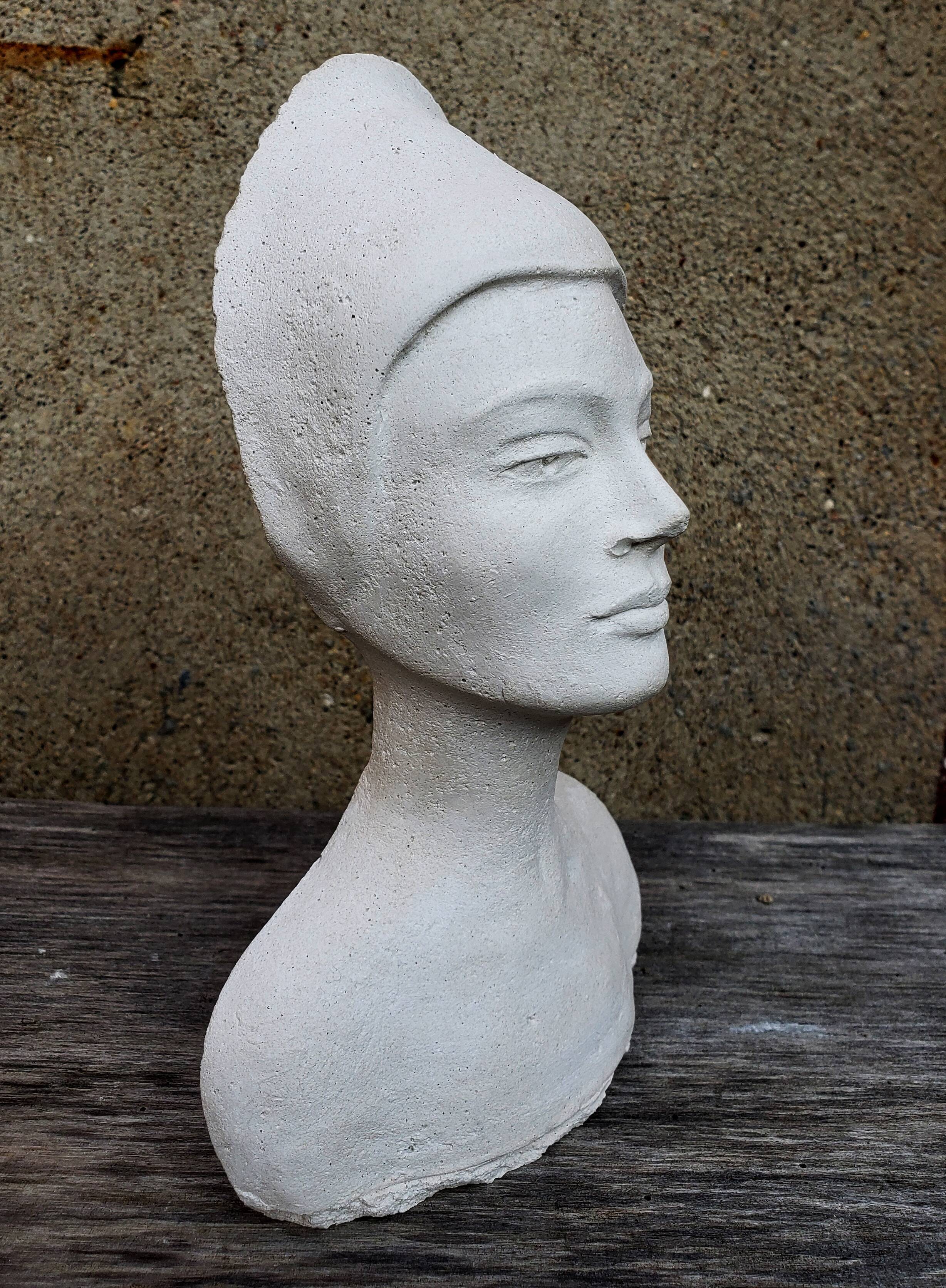 Woman bust in plaster