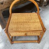 Vintage rattan bedside table