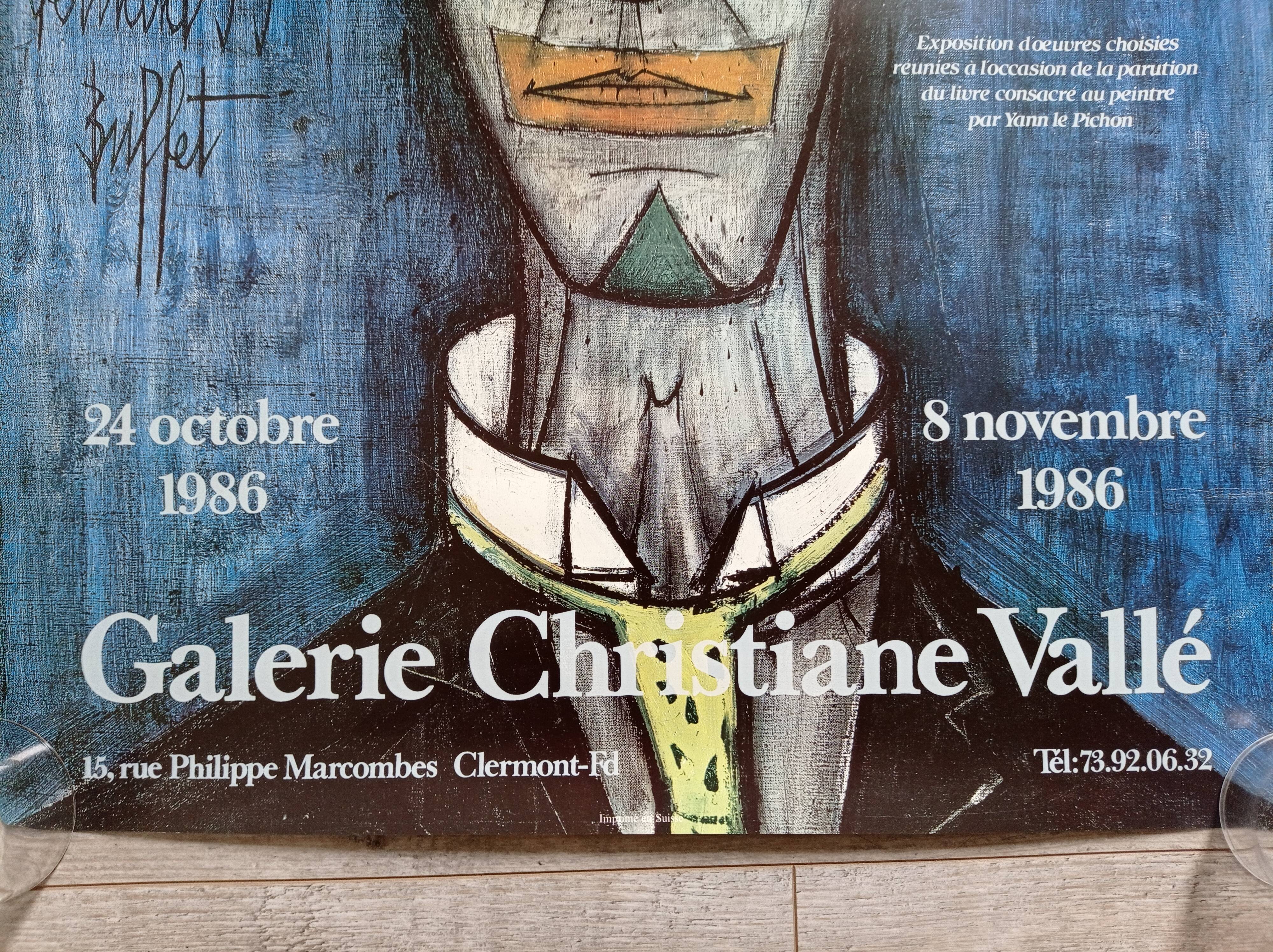 Poster exhibition Bernard Buffet at the Gallery Christiane Vallé 1986