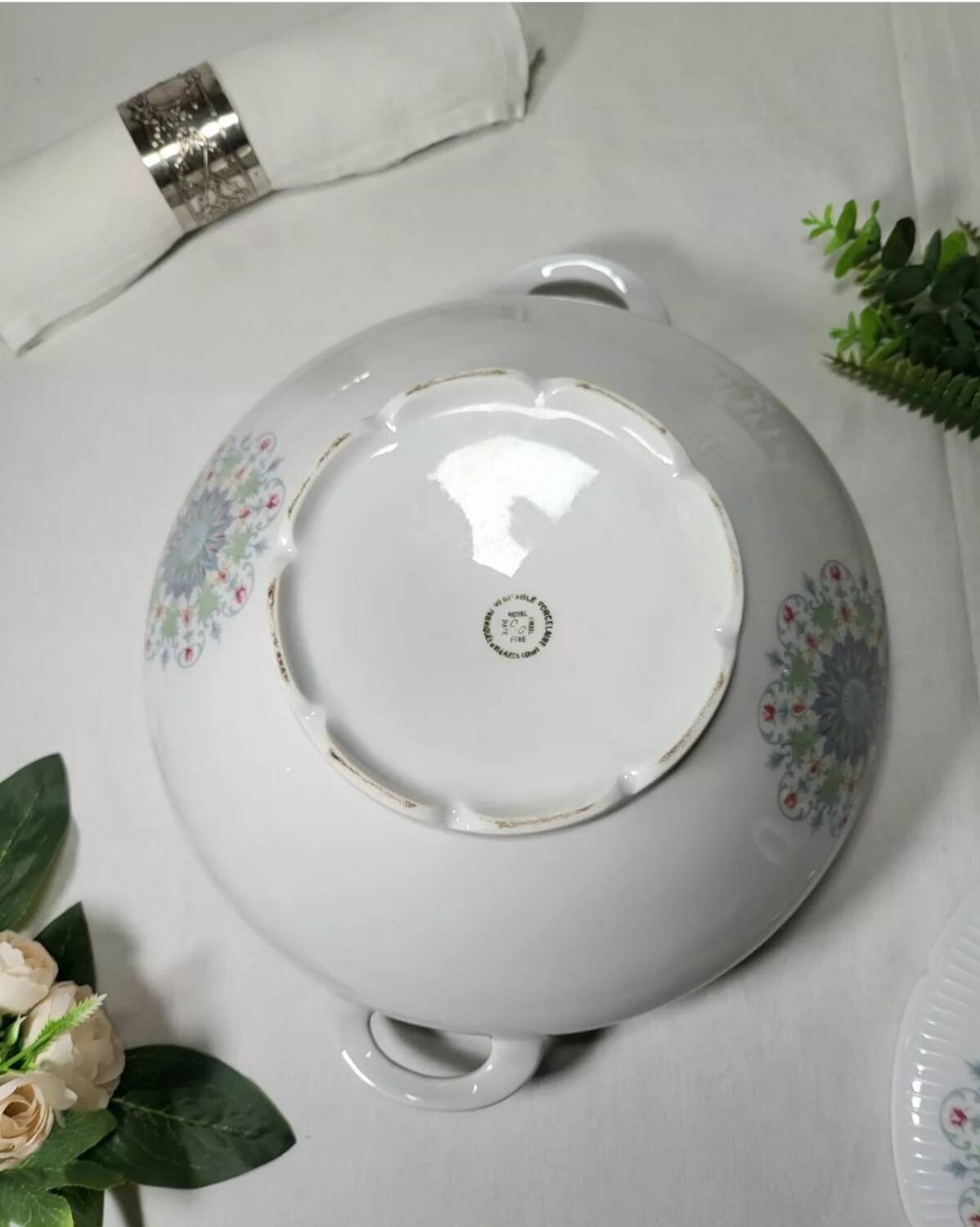 Vegetable Soup Tureen in Vierzon Porcelain