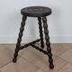 Tripod plant stand turned wood stool