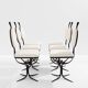Set of 6 brutalist wrought iron and alcantara chairs from 1990.