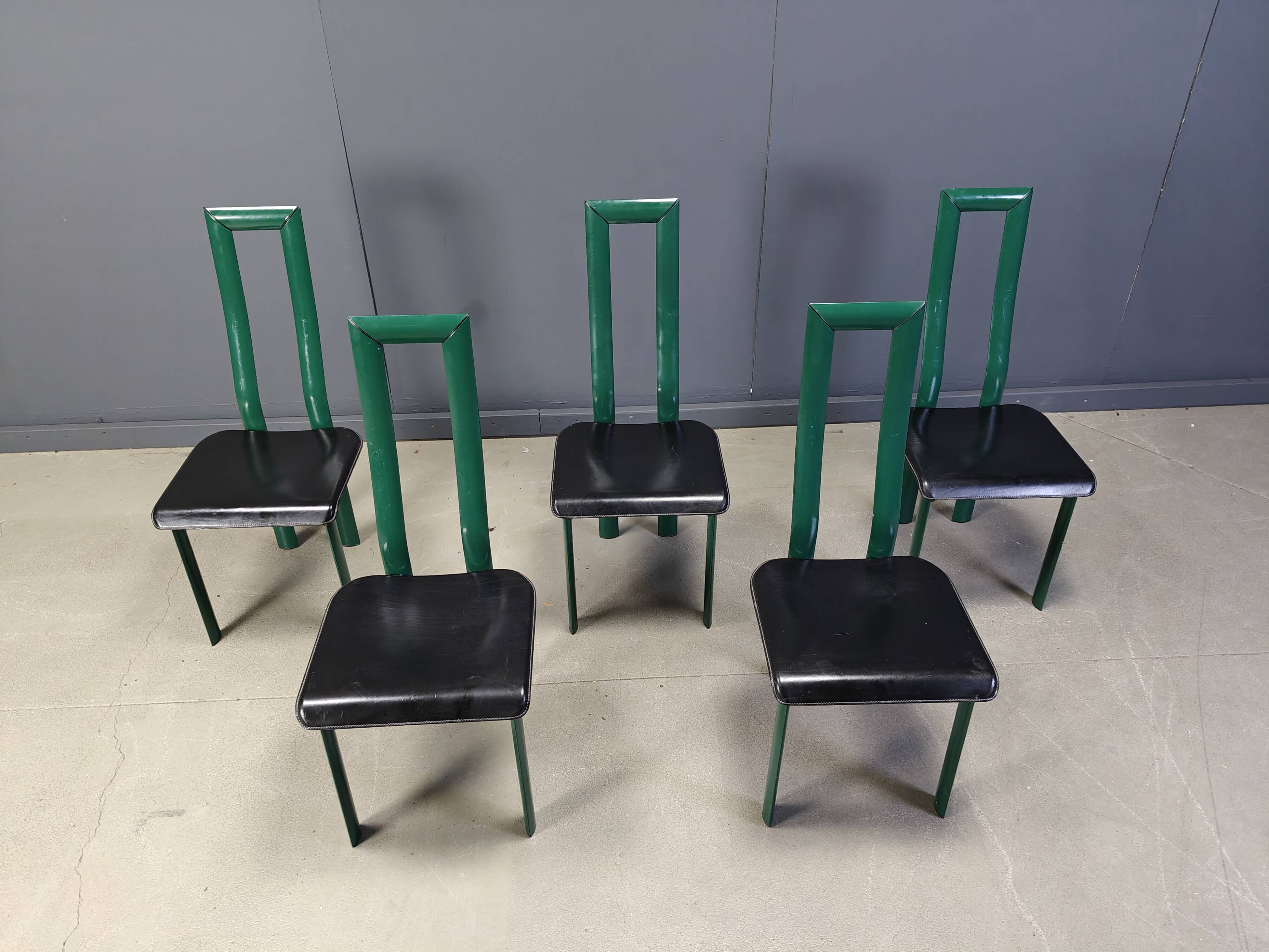 Italian Model Regia Dining Chairs by Antonello Mosca for Ycami, 1980s, Set