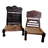 Paire de chaises basses traditionnelles, Indonésie