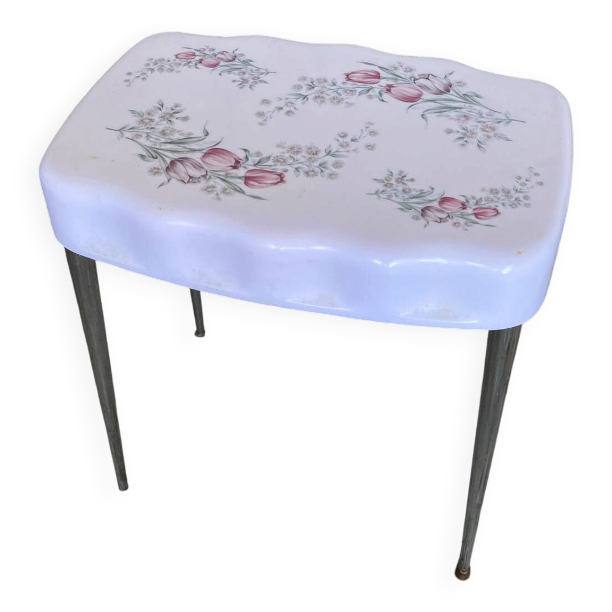 Vintage Bathroom Stool GILAC 1480 Bakelite + Chrome Compass Legs