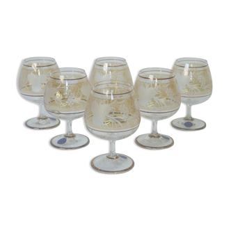 Box of 6 cognac glasses bohemian crystal