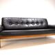 Brutalist 3 seater sofa leather and oak, 1960