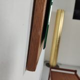 Scandinavian bevelled mirror in 60s teak 37x77cm