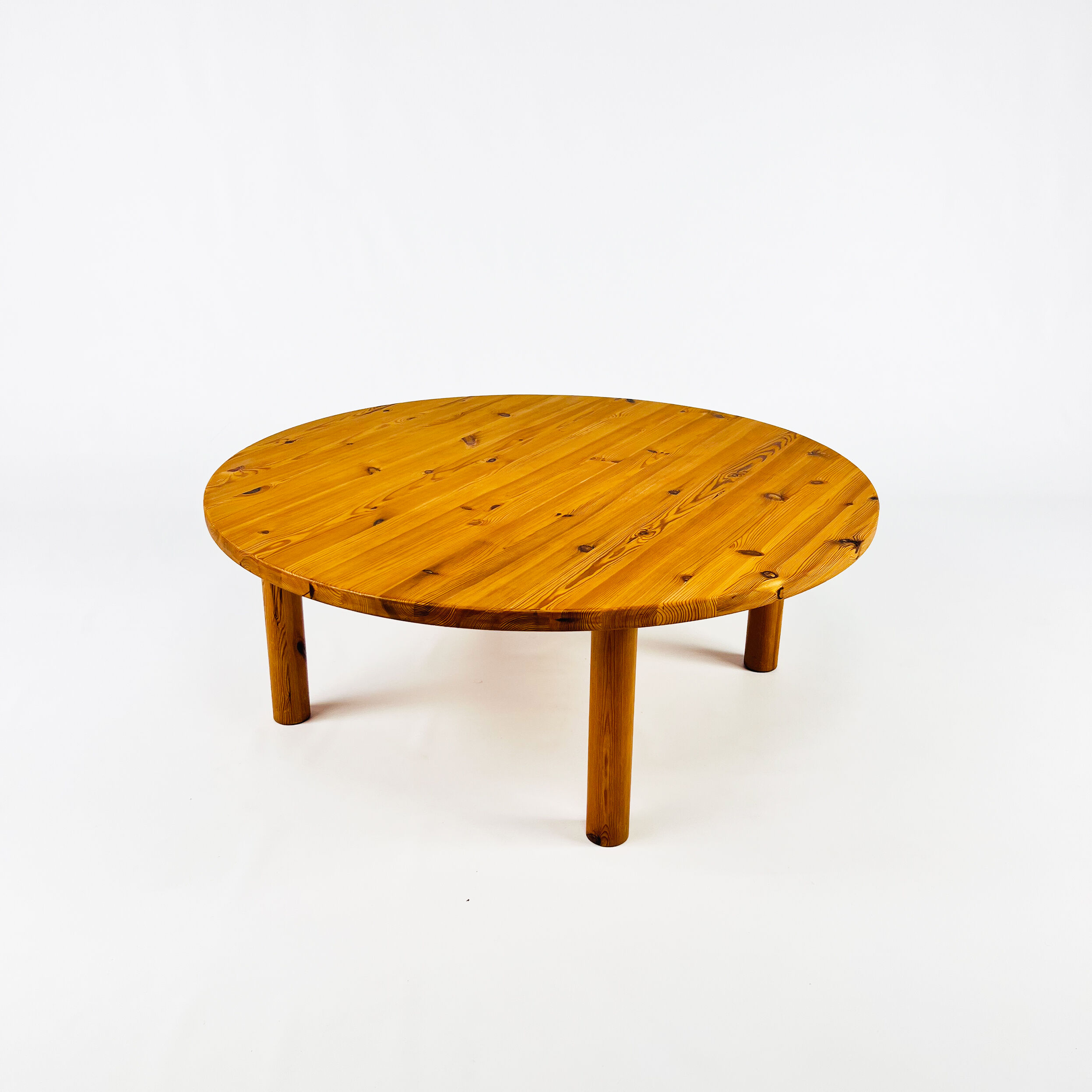 Table basse en pin massif du milieu du siècle, années 1970