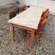 Large vintage wooden farmhouse table, 2.45m, 8 people