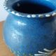 Primavera ball vase in blue ceramic with plant frieze 1920 1930