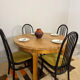 Round table with 1 extension in solid elm Regain, diameter 120 cm.