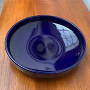 Dark blue pottery bowl from West Germany from the mid-century, 1960s.