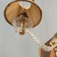 Paire appliques vintage plexi abat-jour plissé or