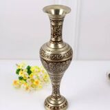 Large European Vintage Metal Vase - Decorative Bronze Tabletop Display