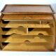 Wooden curtain desk binder