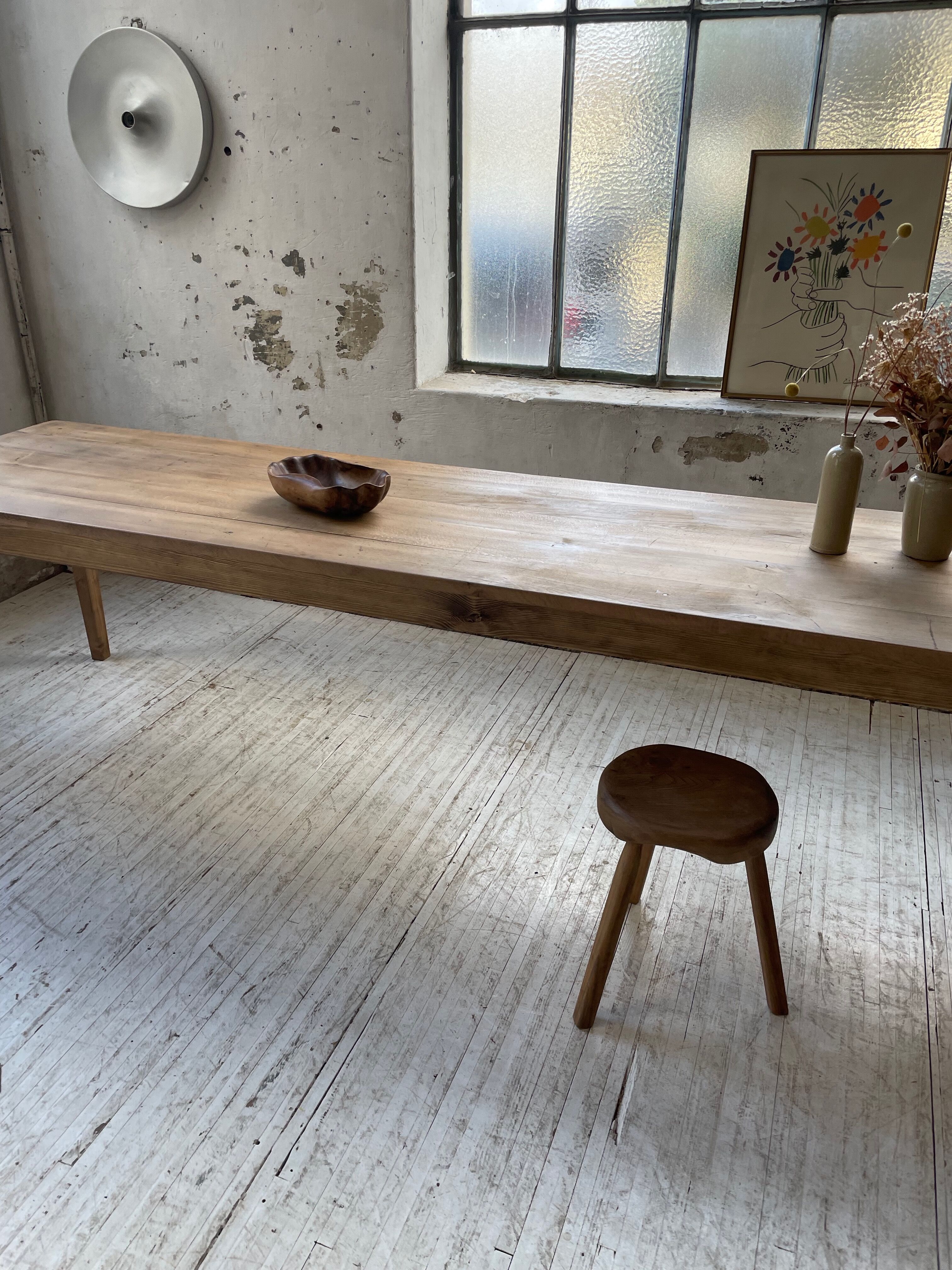 XL farmhouse table in beech and pine 3m