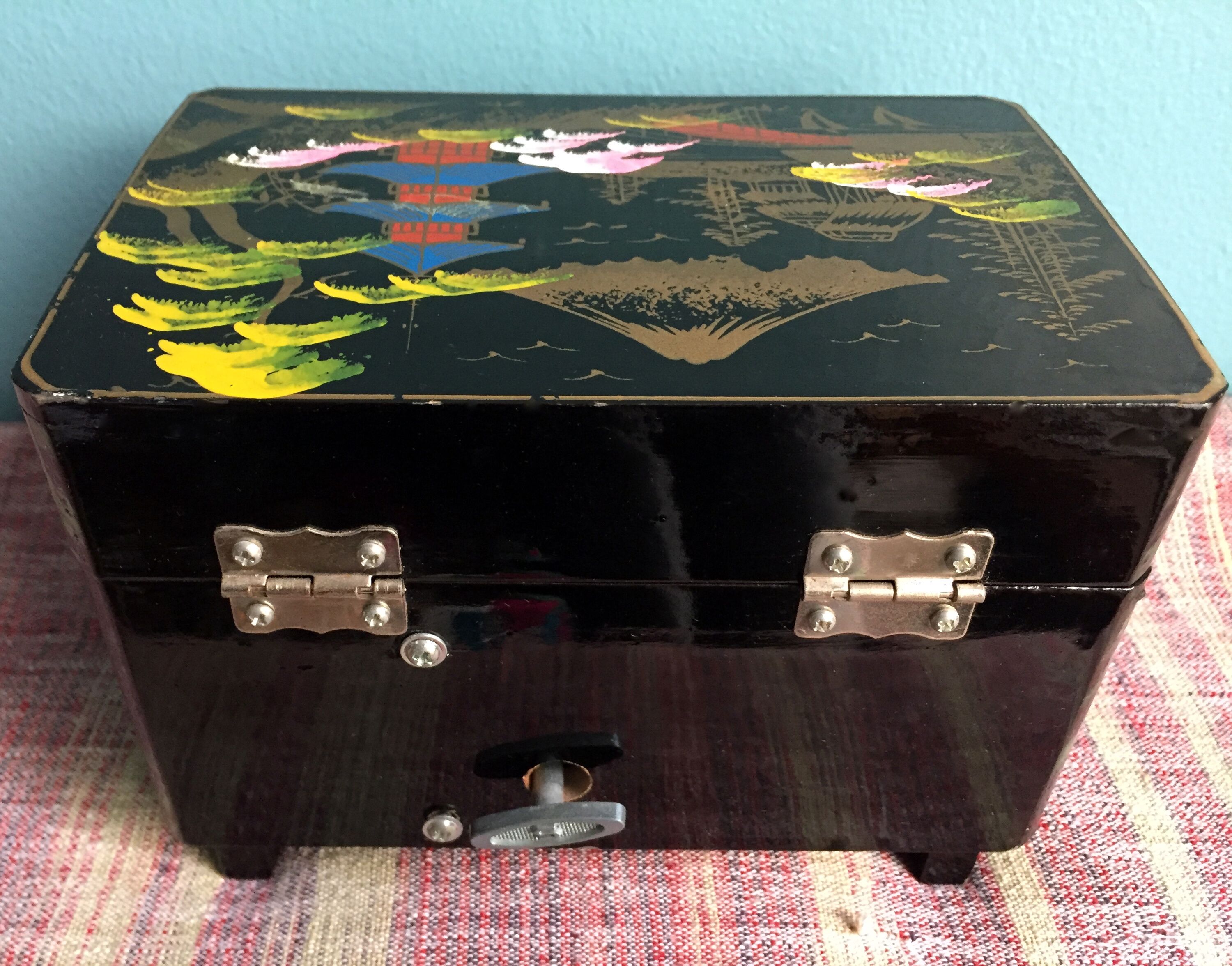 Asian music box and vintage tutu dancer 1970