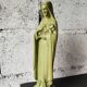 Ancient statue of Saint Thérèse of Lisieux – patinated olive green plaster