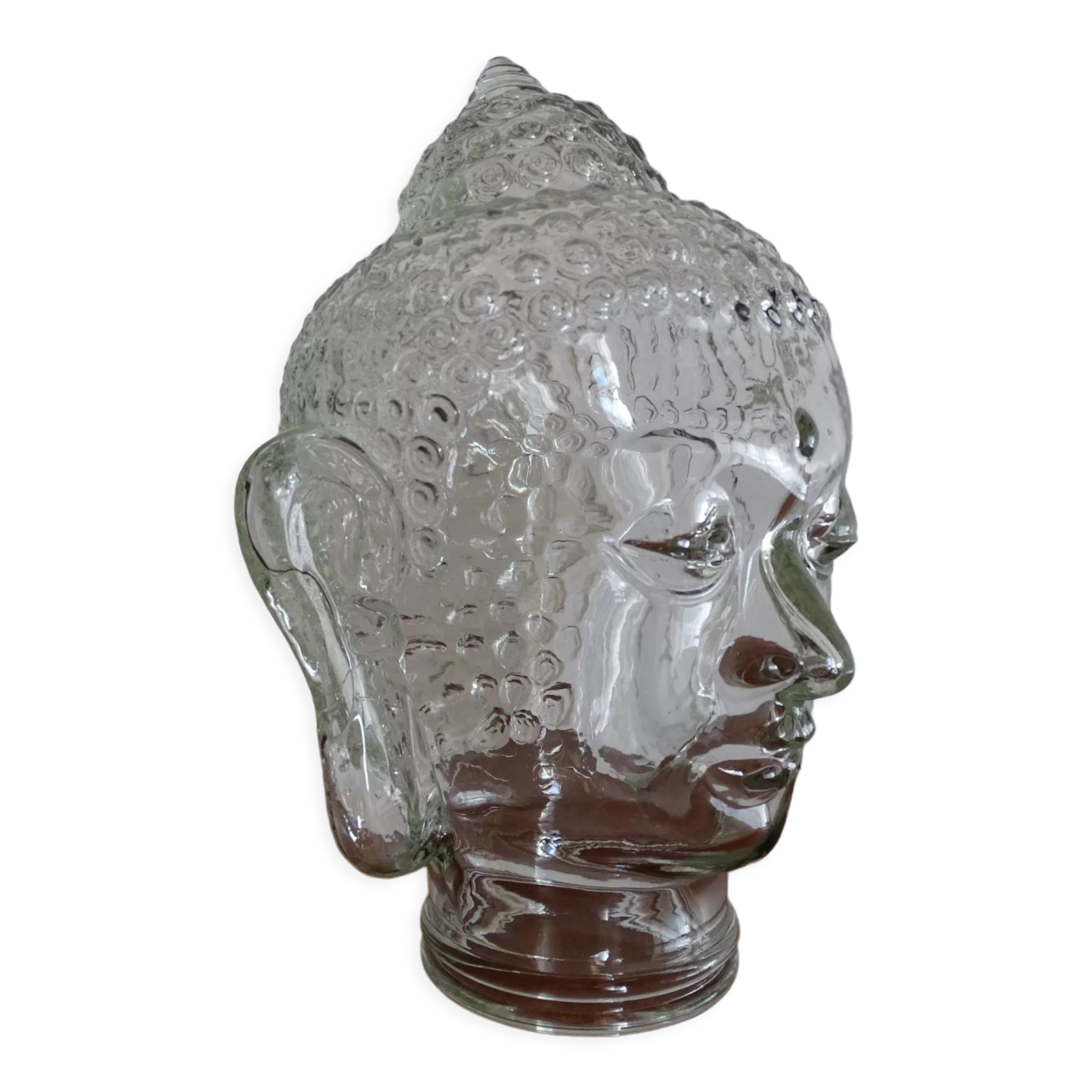 Old molded glass head - vintage blown glass - Object of curiosity
