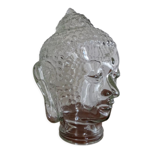 Ancienne tête en verre moulé