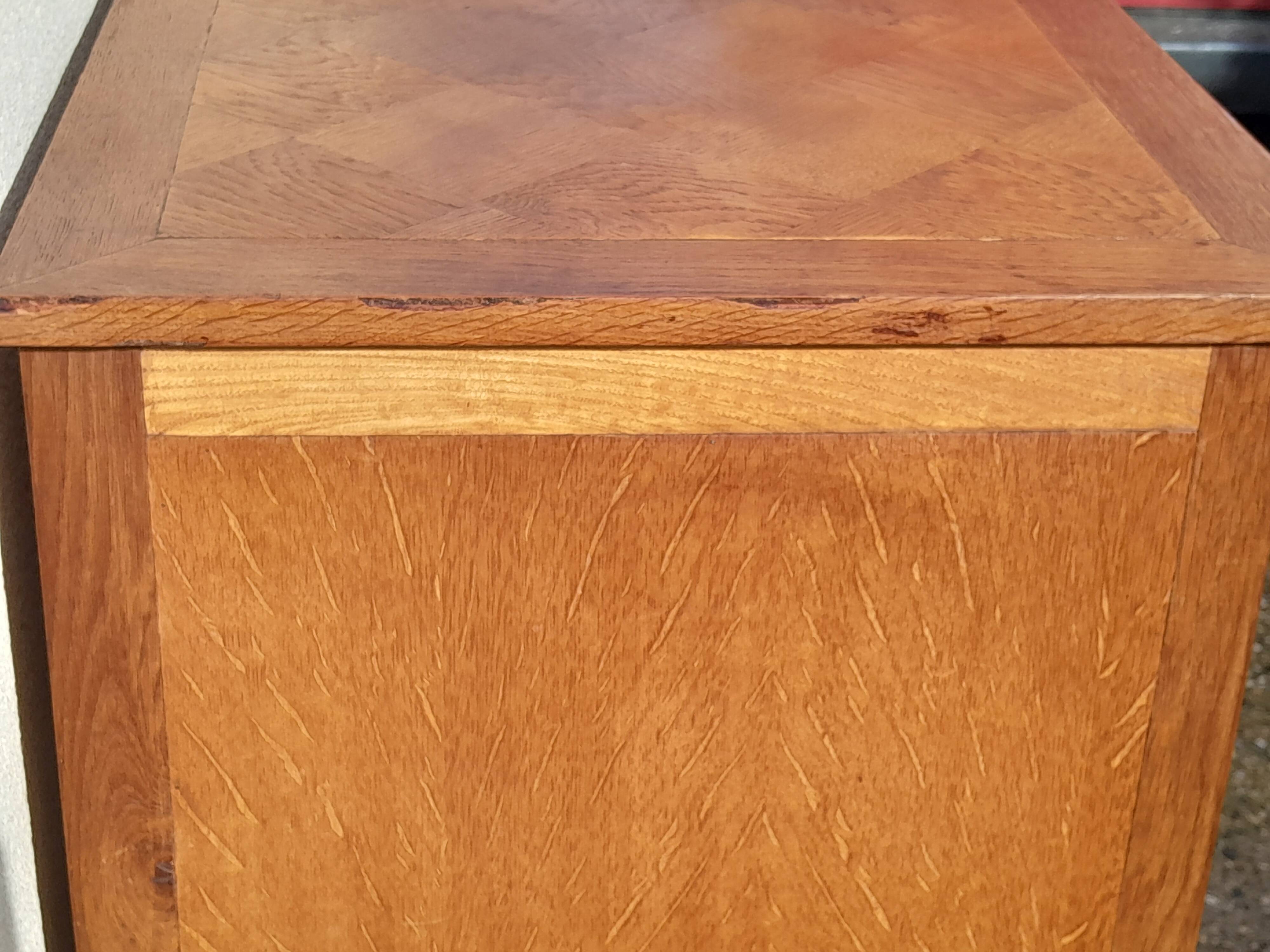 Vintage melamine wood sideboard, year 50, compass feet