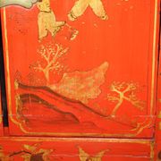 Armoirechinoise antique laquée à la main, grande armoire latérale