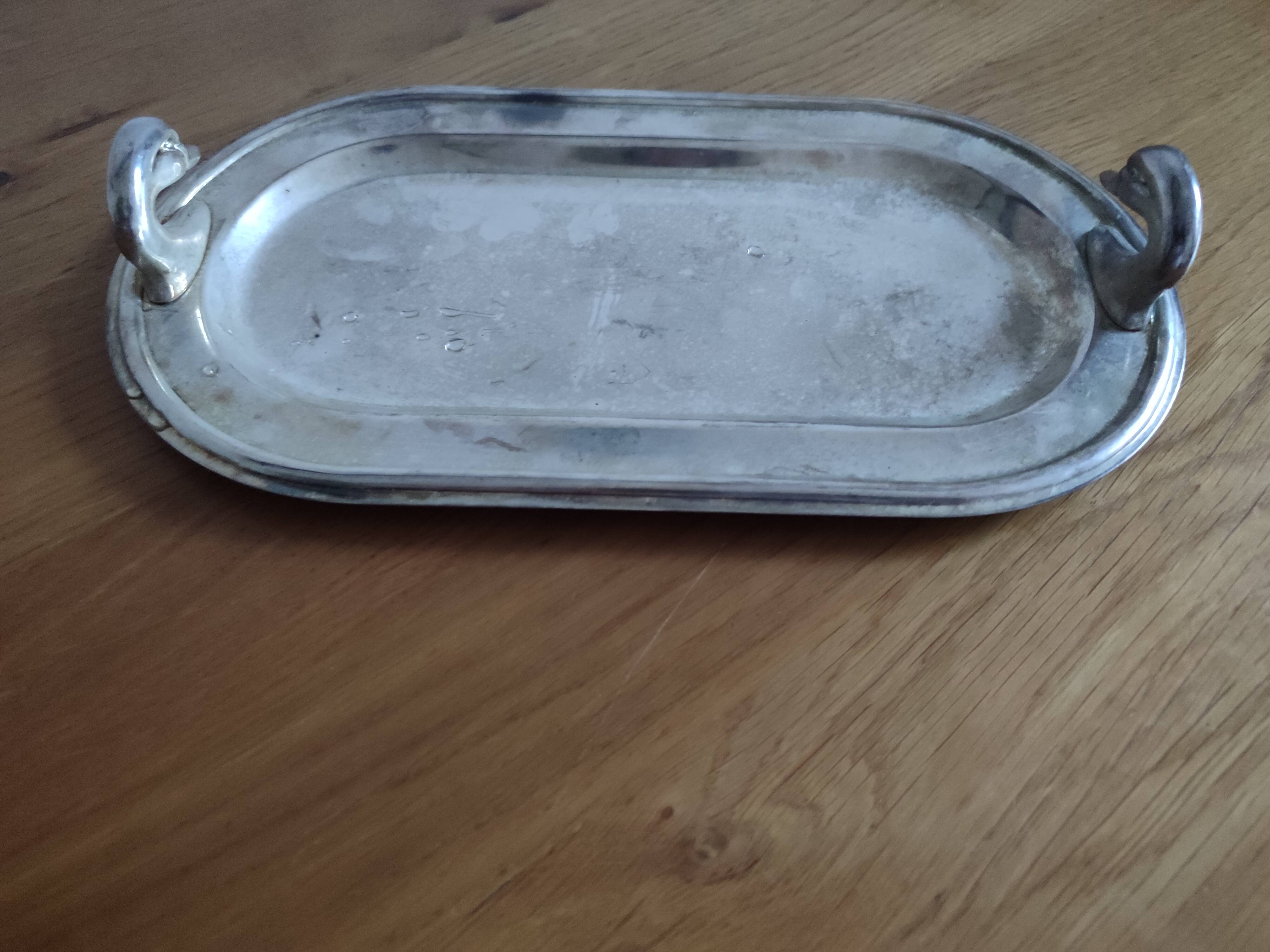 Silver metal tray