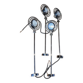 4 adjustable chrome Mole Richardson spotlights