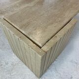 Coffee table Roche Bobois "eye" in travertine, 1970