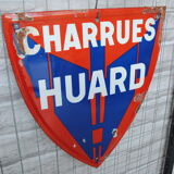Enamelled plate Charrues Huard