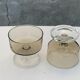 6 glasses of champagne two-tone brown and transparent vintage 1970