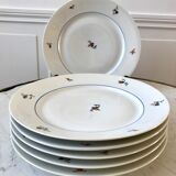 Set of 6 Czech flat plates made in France registered model 50s-60s