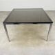 Square coffee table in chrome and smoked glass from the 1970s.