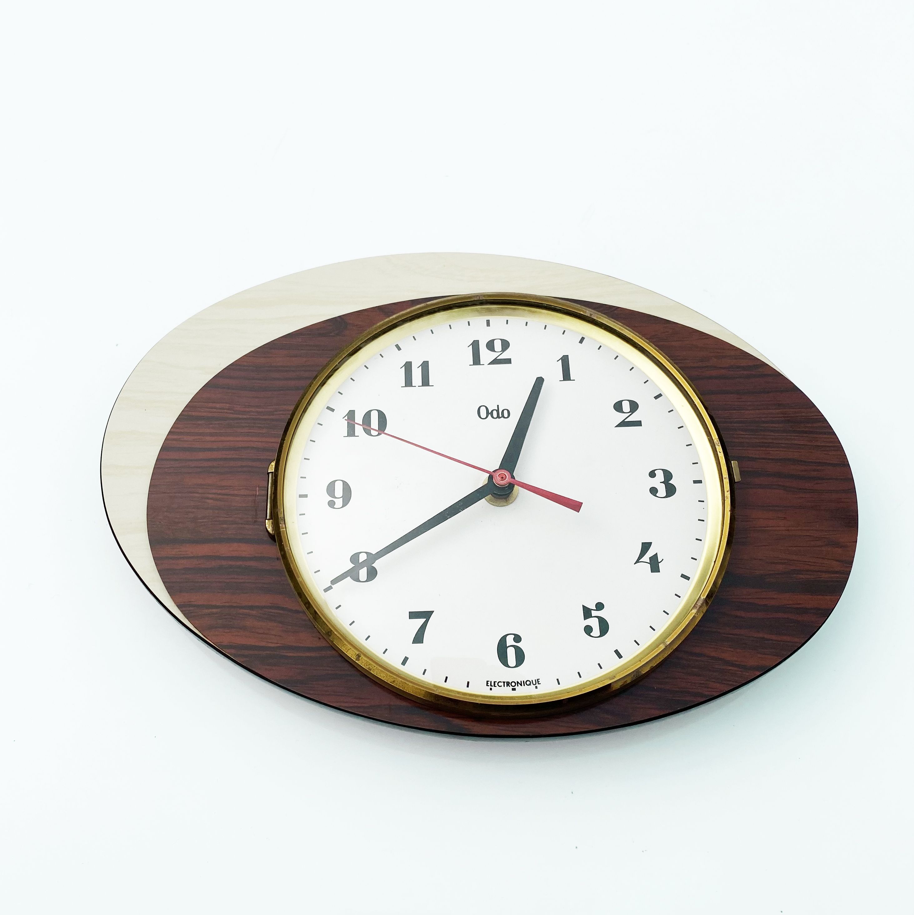 Wall clock formica double ellipse. France 60s